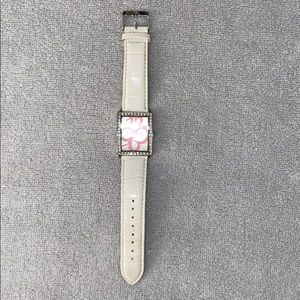 White and pink watch